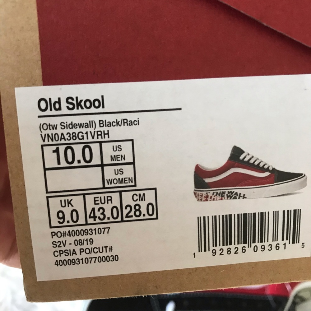 Vans Old Skool Sidewall Black Racing Red Skate - Picture 7 of 8